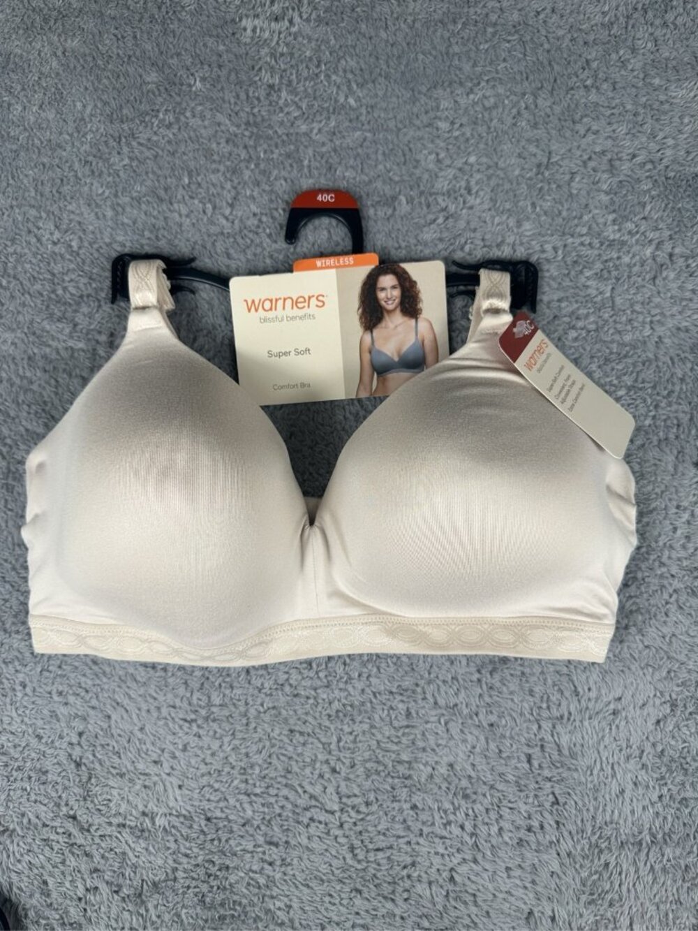Warners Blissful Benefits Super Soft Wireless Comfort Bra 40C Beige